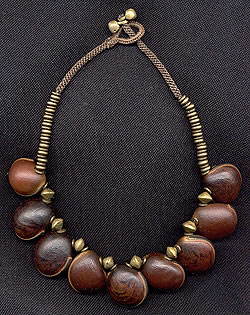 Katie Singer's Jewelry - African brass and abanene nut necklace