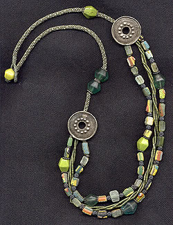 Katie Singer's Jewelry - Majapahet glass burial bead necklace