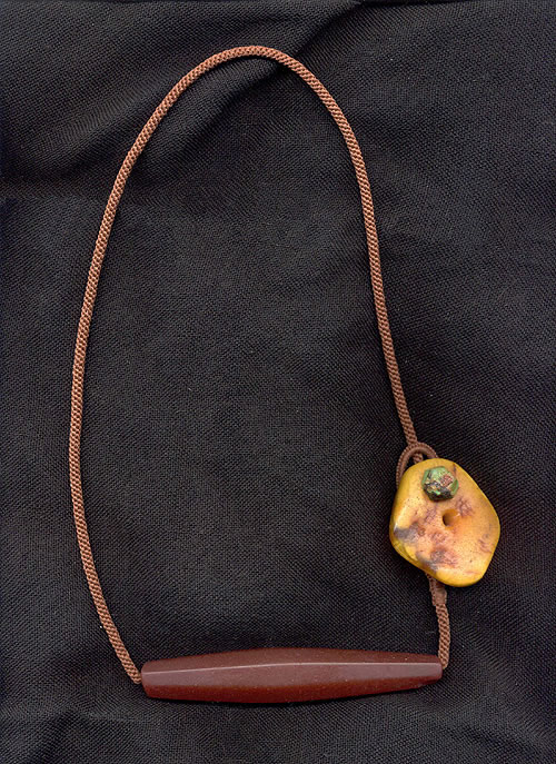 Katie Singer's Jewelry - glass, amber, turquoise necklace